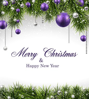 Ladin dallı Noel arkaplanı.