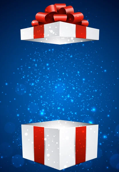 Kırmızı fiyonklu hediye kutusu.