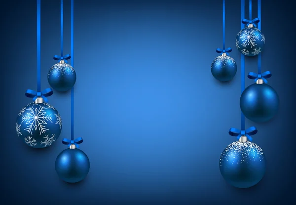 Фон з блакитними різдвяними кульками . — стоковий вектор