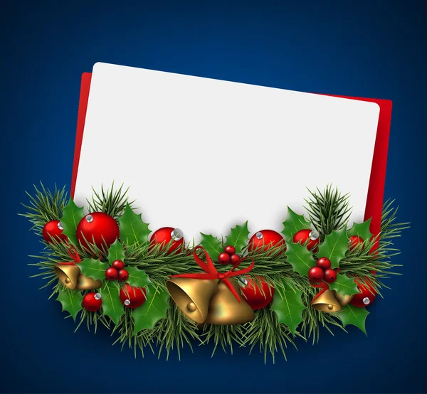 Carta di Natale sfondo con ramoscelli di abete . — Vettoriale Stock