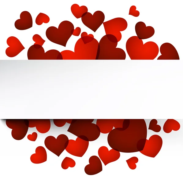 Valentine's background with red hearts. — Stock Vector