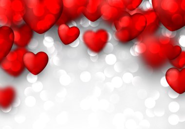Valentine'nın arka plan kırmızı kalpler ile.