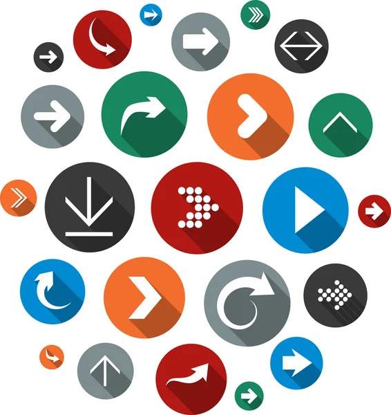 Set van ronde moderne pijl iconen Cloud. — Stockvector