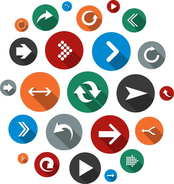 Set van ronde moderne pijl iconen Cloud. — Stockvector