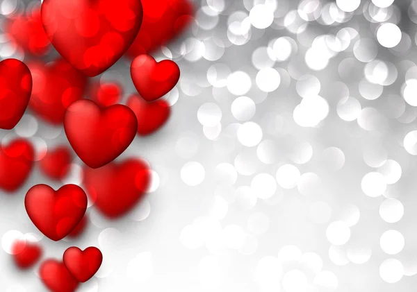 Valentinshintergrund mit roten Herzen. — Stockvektor