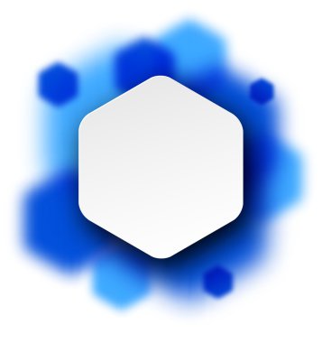 Beyaz kağıt etiket üzerinde bulanık altıgenler.