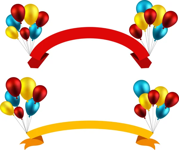 Celebre fundos de fita com balões . — Vetor de Stock