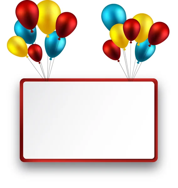 Vieren frame achtergrond met ballonnen. — Stockvector