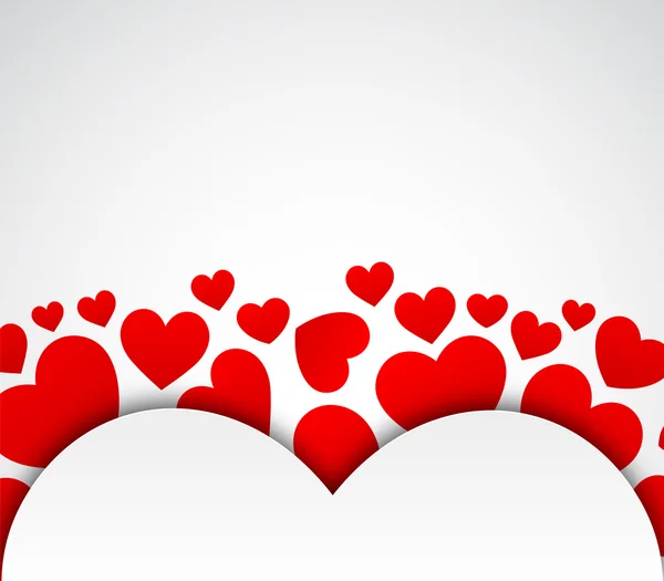 情人节的背景用红色的心. — 图库矢量图片