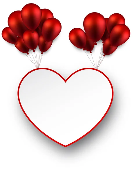 Celebra el fondo del amor con globos rojos . — Vector de stock