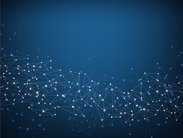 Blue social network background.