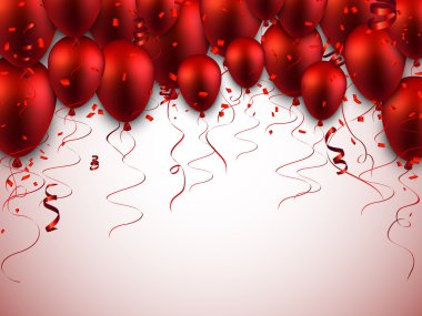 kırmızı zemin ile balonları kutlamak.