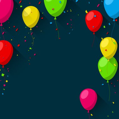 Arka plan düz balonlar ile kutlamak.