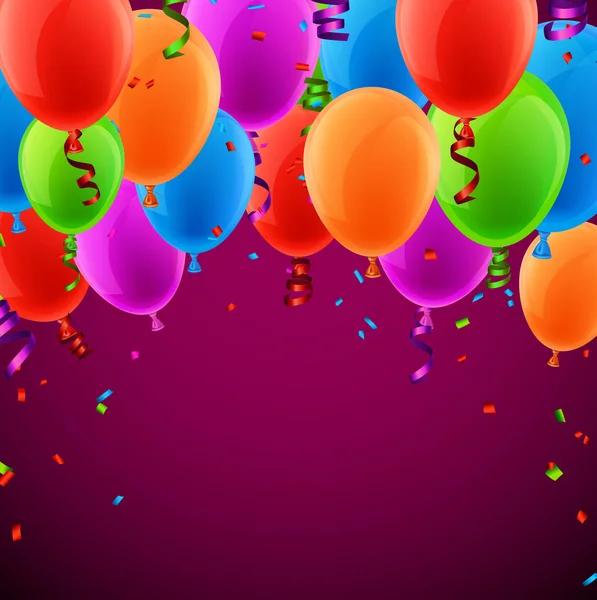 Celebra el fondo colorido con globos . — Archivo Imágenes Vectoriales