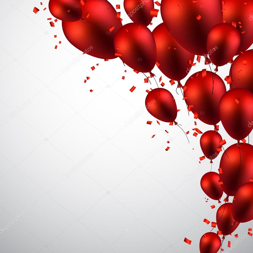 Celebrate background with red balloons.