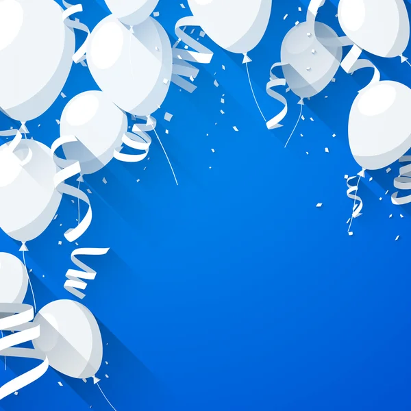 Γιορτάστε το φόντο με επίπεδη μπαλόνια. — Διανυσματικό Αρχείο