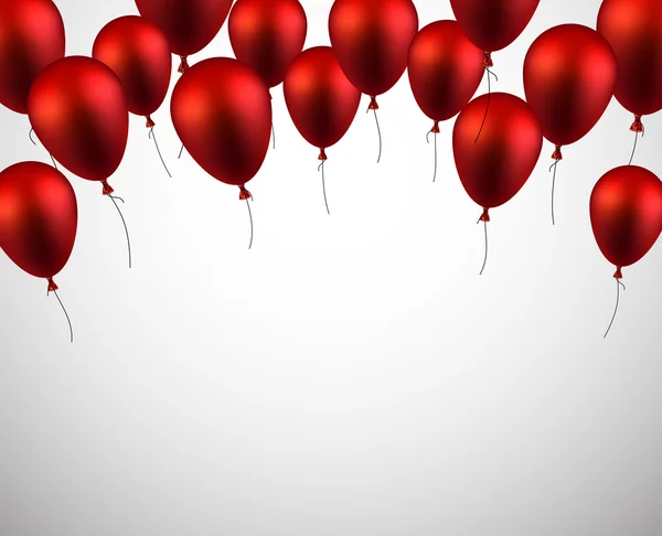 Celebra el fondo con globos rojos . — Vector de stock