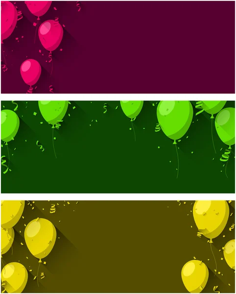 Celebra el fondo con globos planos . — Vector de stock