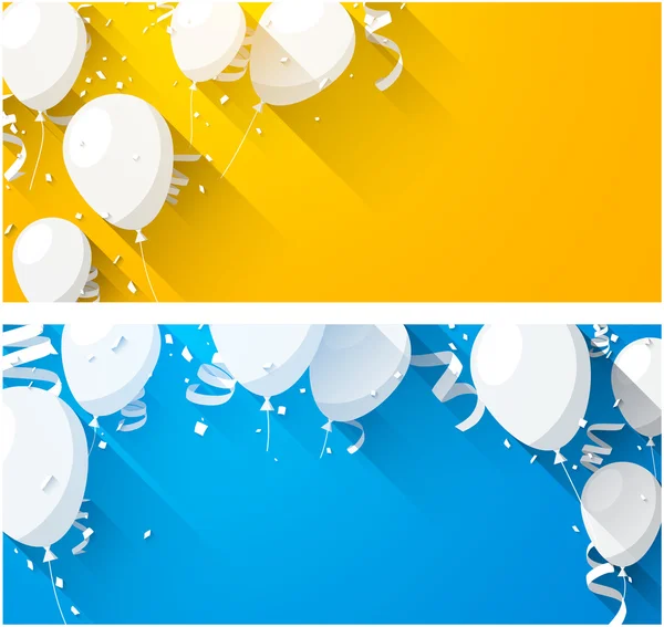 Celebra fondos con globos planos . — Vector de stock