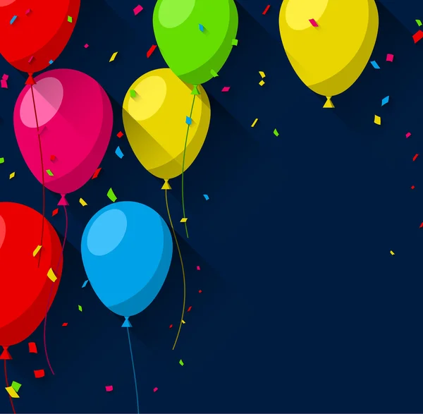Hintergrund mit flachen Luftballons feiern. — Stockvektor