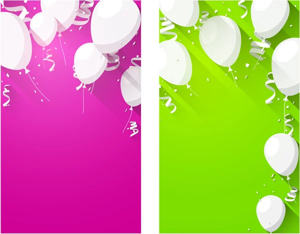 Hintergründe mit flachen Luftballons feiern. — Stockvektor