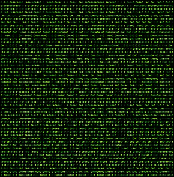 Binärer Hintergrund mit grünen Ziffern. — Stockvektor