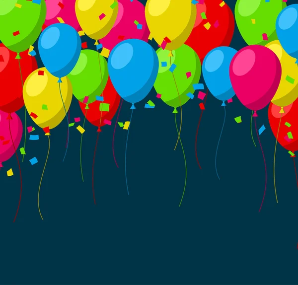 Célébrez le fond avec des ballons plats . — Image vectorielle