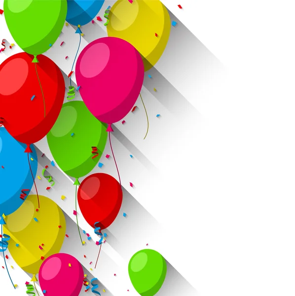 Hintergrund mit flachen Luftballons feiern. — Stockvektor