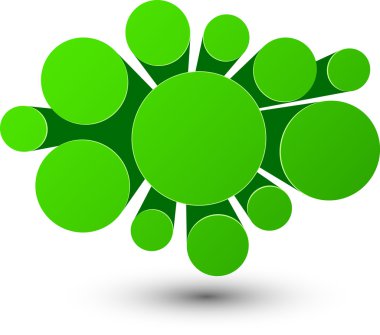 Kabarcık yeşil infographics tasarım. 