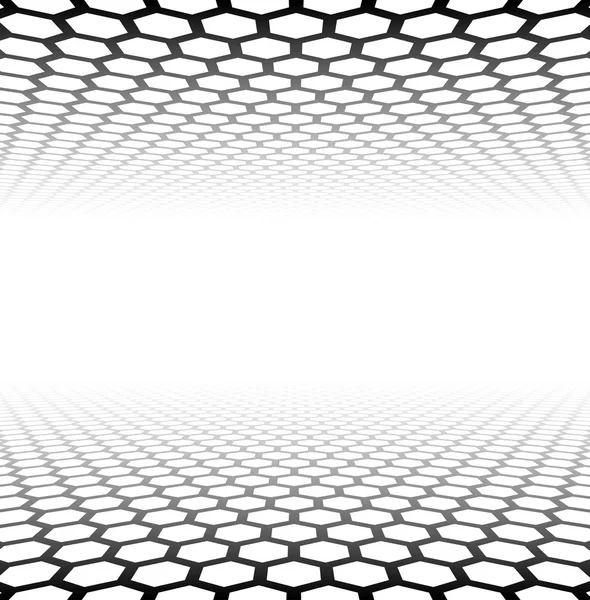 Perspective grille surface hexagonale . — Image vectorielle