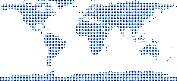 Mapa do mundo composto por pontos . — Vetor de Stock