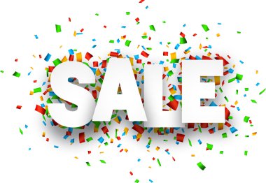 Paper sale confetti sign. clipart