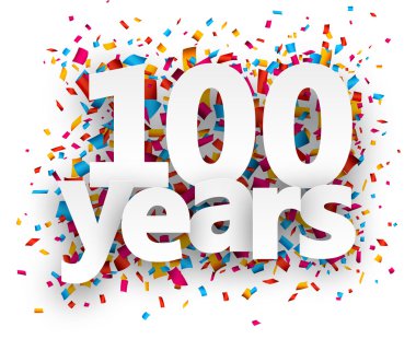 Yüz yıl kağıt konfeti işareti.