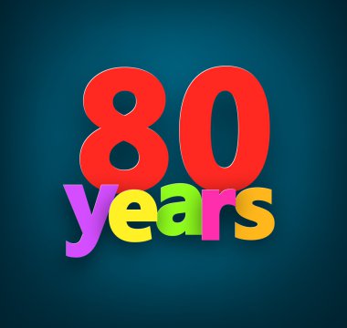 Seksen yıl işareti kağıt.