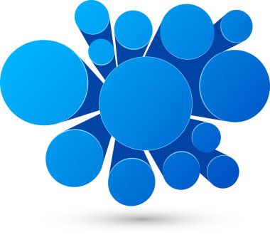 Kabarcık mavi infographics tasarım. 