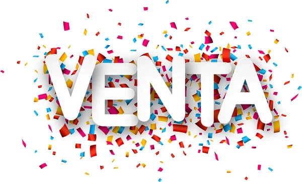 Paper venta confetti sign. — Stock Vector