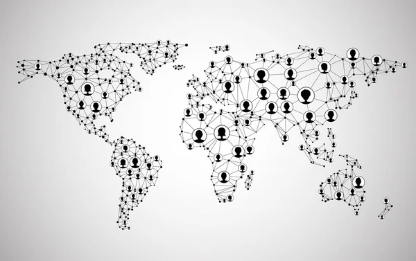 글로벌 네트워크 메쉬입니다. 지구 지도. — 스톡 벡터