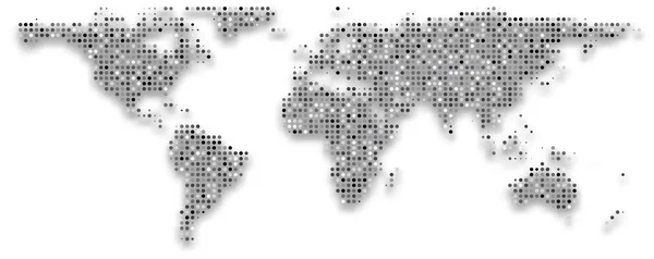 Mapa do mundo composto por pontos . — Vetor de Stock