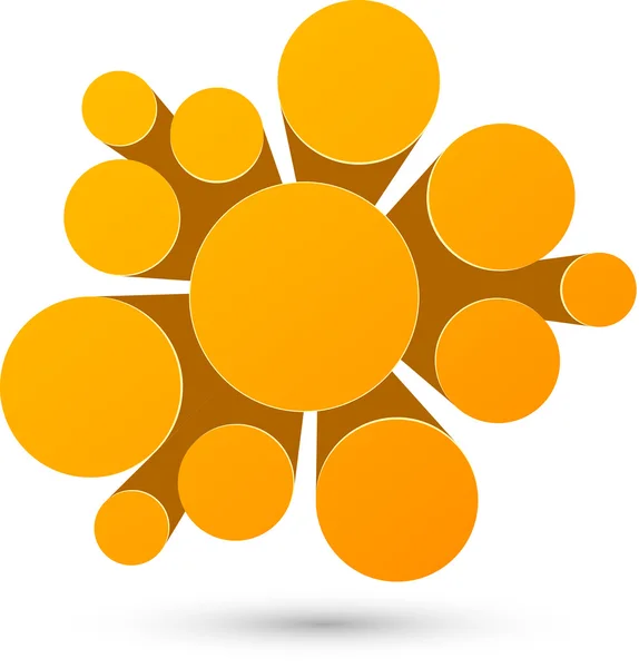 Buborék narancssárga infographics design. — Stock Vector