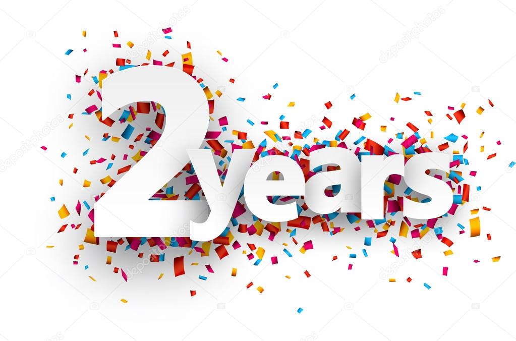 Seven Years Paper Sign Over Confetti Stock Vector (Royalty Free