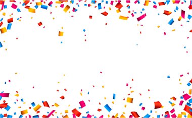 Confetti celebration frame background. clipart