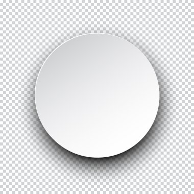 Beyaz yuvarlak kağıt Not gölge ile.