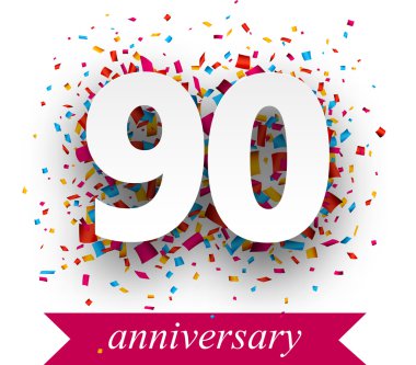 Doksan kağıt konfeti işareti.