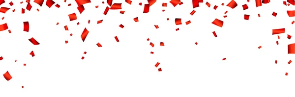 Banner de celebração de confete vermelho . — Vetor de Stock