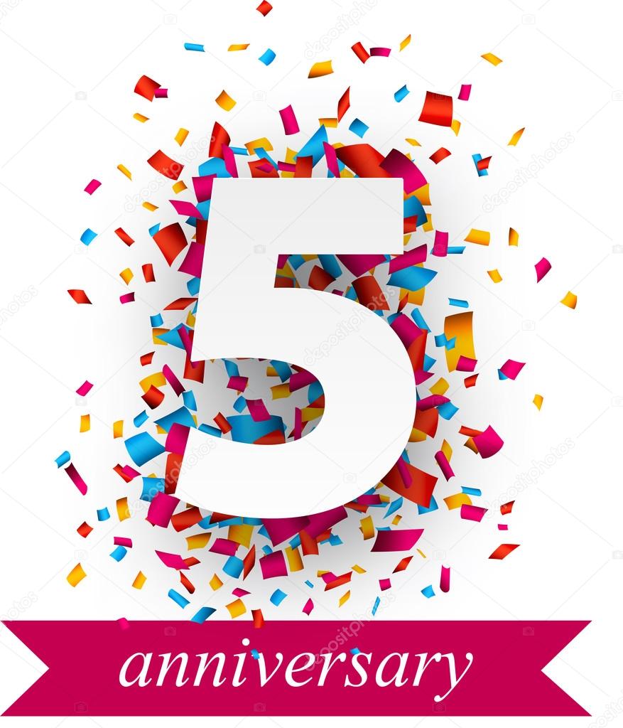 Seven years paper confetti sign Royalty Free Vector Image