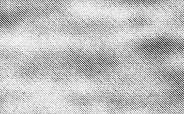 Çapraz siyah çizgileri olan bir yarım ton deseninin makro görüntüsü beyaz desenli kağıt üzerinde dalgalanan dalga benzeri gradyanlar yaratıyor.