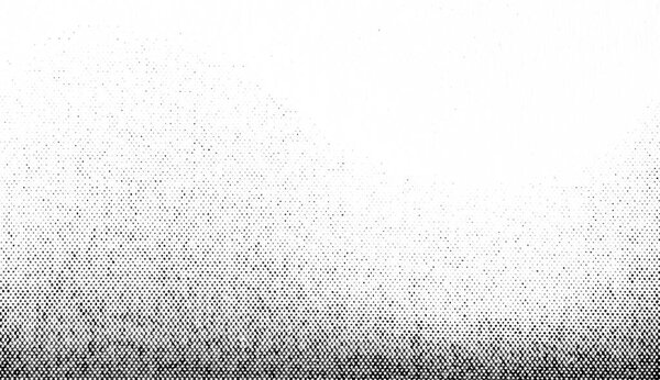 Черные полутоновые точки создают гладкий градиент, затухающий вверх в белый фон, образуя чистую абстрактную текстуру..