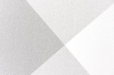 Beyaz kağıt üzerinde ince siyah yarım ton noktalar yakın çekim, açılı düzenlenmiş, kesişen şekiller katmanlı ışık ve karanlık bölgeler oluşturur.