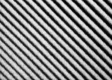 Ekstrem baskılı yarım tonlu noktalar beyaz kağıt üzerinde kalın çapraz siyah çizgiler oluşturuyor. Posterler, pankartlar, işaretler, etiketler, ambalajlar ve kaplamalar için yüksek kontrastlı grafik dokusu.