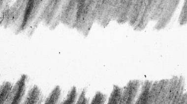 Üst ve alt kısımda yumuşak sınırlar oluşturan kömür lekeleri ile siyah-beyaz sıkıntılı kağıt dokusu kopyalanmak için geniş, temiz beyaz bir merkez bırakır; dağınık toz zerreleri.